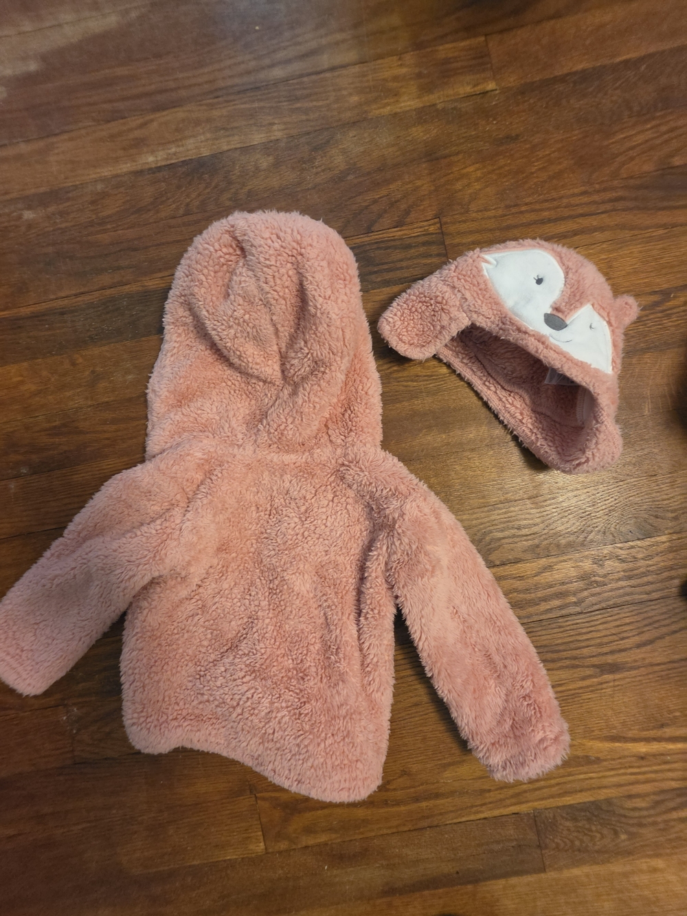 GAP Plush Sherpa Hoodie in Coral Peach